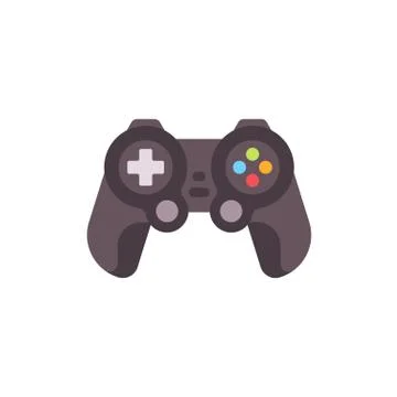 Black video game controller flat icon イラスト素材