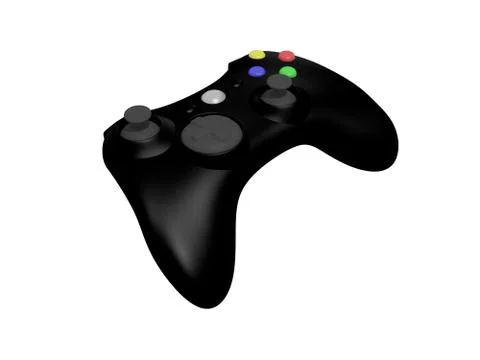 Black video game controller on white Stock Photos