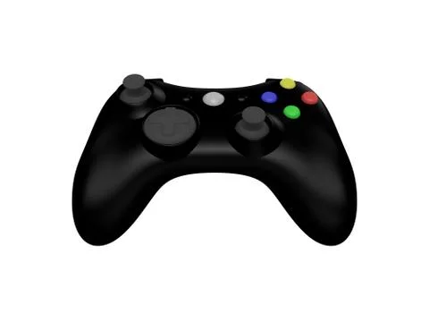 Black video game controller on white Stock Photos