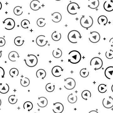 Black Video play button like simple replay icon isolated seamless pattern on Stockillustratie
