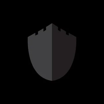 Black view shield castle logo design vector graphic symbol icon illustratio.. Stock Illustration