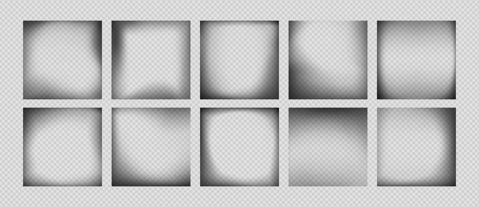 Black vignette borders with shadow frame effect Stock Illustration