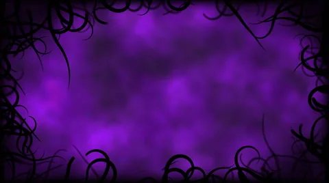 Black Vines Border Background Animation - Loop Purple Video stock 48078315