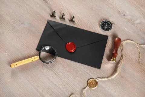 Black vintage envelope Stock Photos