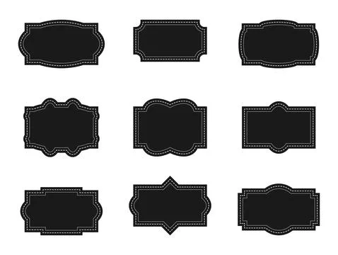 Black Vintage Frames set. Decorative retro border in flat style. Horizontal b イラスト素材