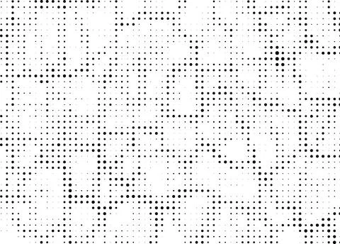 A black vintage  pattern of dots, a black and white image of a dotted line Stock Illustration
