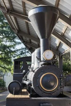 Black vintage train engine Stock Photos