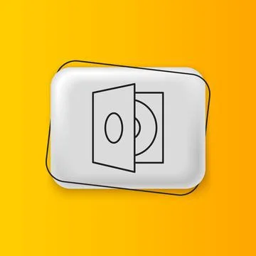 Black Vinyl player with a vinyl disk icon isolated on yellow background. Si.. Stock Illustration