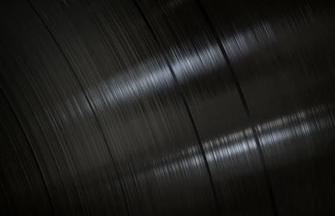 Black Vinyl Record Surface CloseUp. Abstract Dark Music Background. 3D Render Stock Illustration