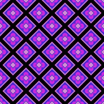 Black violet asian floral pattern          Stock Illustration