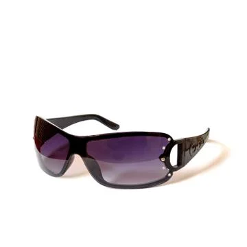 Black violet sunglasses with gradient on a white background Stock Photos