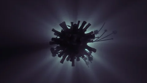 Black Virus Cell Multiplation Background Stock Footage 129774789