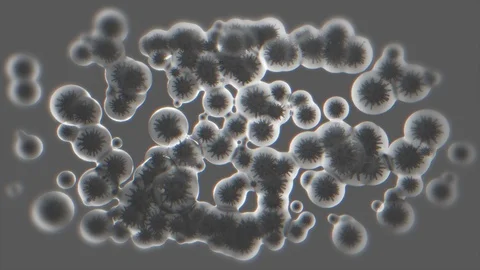 Black Virus Cells Under Microscope Stockbeeldmateriaal 127654856