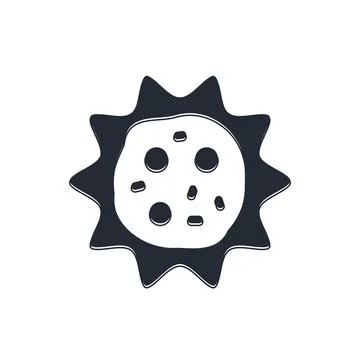 Black Virus icon isolated on white background. Corona virus 2019-nCoV. Bact.. Stock Illustration