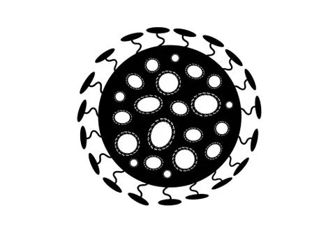 Black of virus on isolated background Stock Illustration