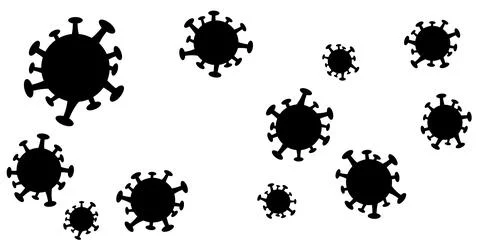 Black virus shape isolated on white background Stock Illustration