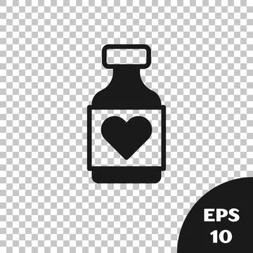 Black Vitamin complex of pill capsule icon isolated on transparent background 스톡 일러스트