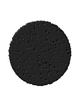 Black Volcanic Rock Texture Circle Isolated Foto stock