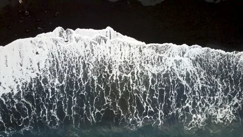 Black volcanic sand beach Stock Footage 146755619