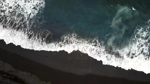 Black volcanic sand beach Stock Footage 146755621