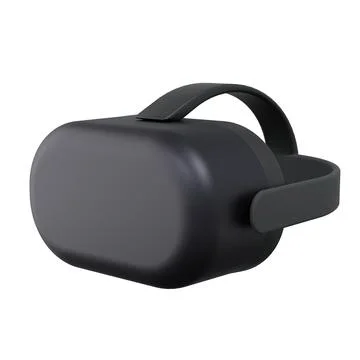 Black VR Headset. Isolated On White Background. 3D Render. Virtual Reality. Stock Illustration