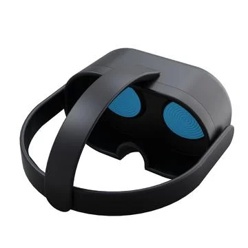 Black VR Headset. Isolated On White Background. 3D Render. Virtual Reality. Stock Illustration
