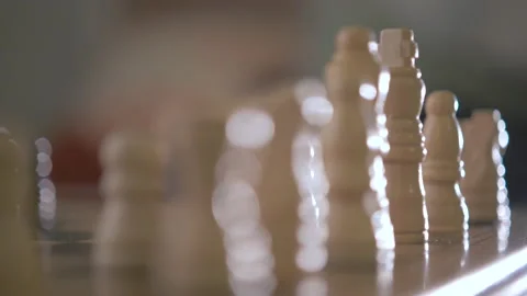 Black vs White chess pieces on chessboard Stock Footage 145298329