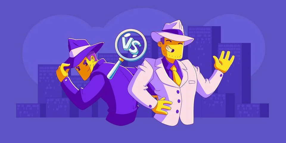 Black vs white hat seo, search engine optimization Stock Illustration