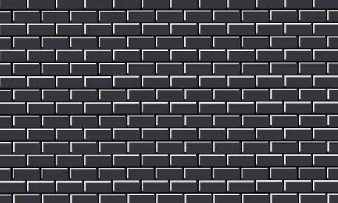 Black wall as background, texture of a black brick wall Stock Illustration