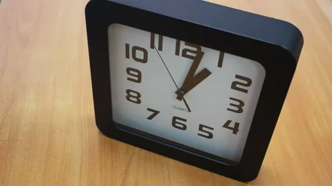 Black Wall Clock Stock Footage 147261528