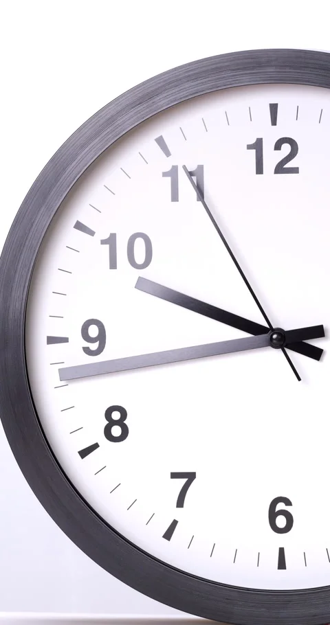 Black Wall clock isolated on white background 9 clocks. Stock Footage 246838051