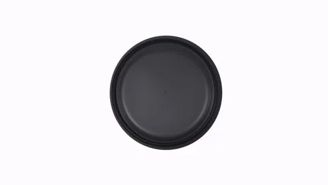 Black wall clock with minimalist design isolated on white background 스톡 동영상 304211582
