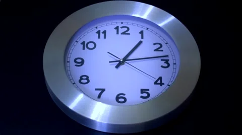 Black Wall Clock - Reverse Timelapse Stock Footage 41934429