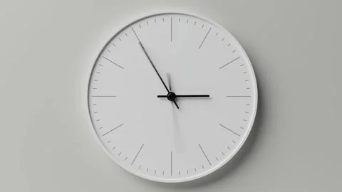 Black Wall Clock Timelapse Fast Moving Time Minimal White Background Видео 335188629