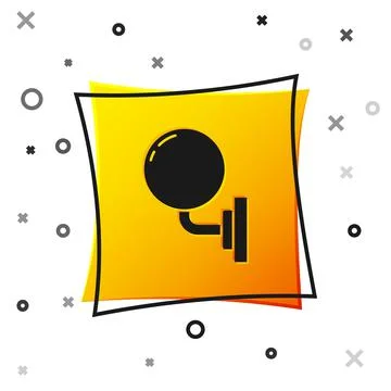 Black Wall lamp or sconce icon isolated on white background. Wall lamp light Stock Illustration
