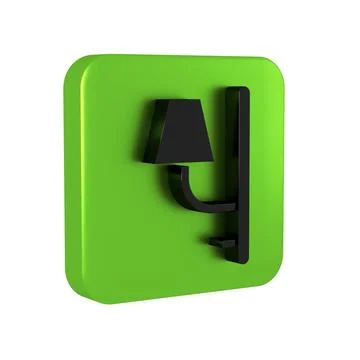 Black Wall sconce icon isolated on transparent background. Wall lamp light... Stock Illustration
