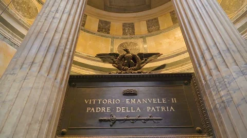A black wall with the scriptures of name inside the church in Rome Italy 스톡 동영상 87799323