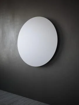 Black wall with white circle poster. 3d rendering 库存插图
