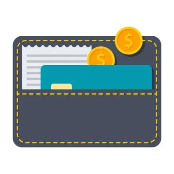 Black Wallet Illustration Stock Illustration