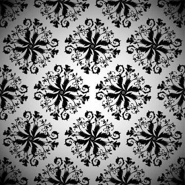 Black wallpaper repeat Black repeating seamless design illustrated pattern... 스톡 사진