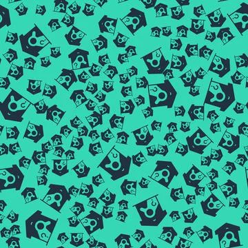 Black Warehouse check icon isolated seamless pattern on green background. Vector Stock Illustration