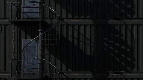 Black Warehouse Containers Stock Photos