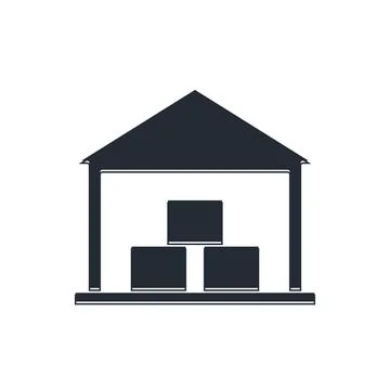 Black Warehouse icon isolated on white background.  Vector イラスト素材