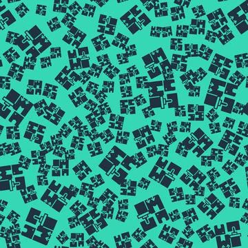 Black Warehouse interior with boxes on racks icon isolated seamless pattern on Stock Illustration
