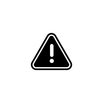 Black Warning vector solid icon symbol Stock Illustration