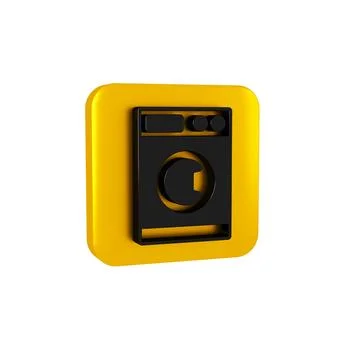 Black Washer icon isolated on transparent background. Washing machine icon... Stock Illustration