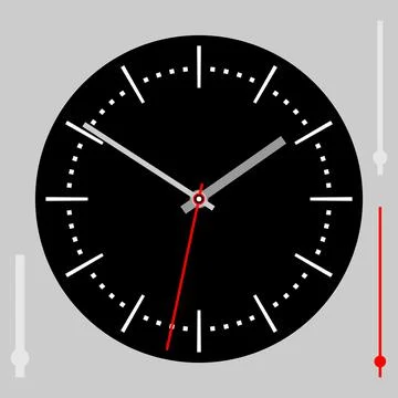 Black watch dial with arrows. Vector illustration 스톡 일러스트