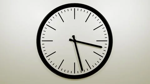 Black watch dial with rotating hands on white background. 3d render looped anima Stock Footage 311764585