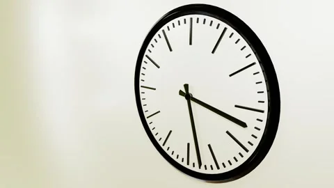 Black watch dial with rotating hands on white background. 3d render looped anima Stock Footage 311764586