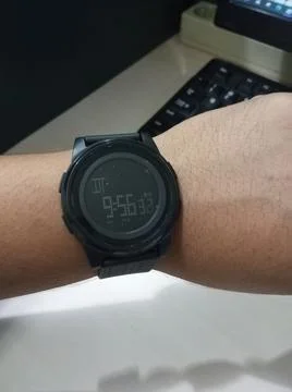 Black watch in use Foto stock